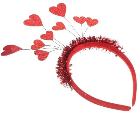 HONMEET 1stück Herzförmiger Haarreif Für Valentinstag Rote Party-haaraccessoires Mit Herzen Für Hochzeiten Und Feiern Fotorequisit Für Besondere Anlässe