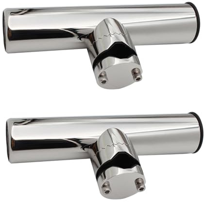 Amagogo 2X Angelrutenhalter Angelrutenunterstützung Einfache Installation Verstellbarer Stangenhalter Edelstahl Boot Angelrutenhalter, 25 bis 32 Mm
