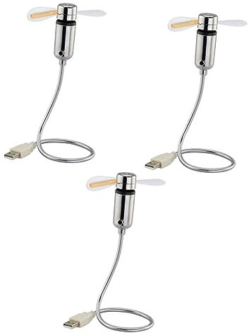 FONDOTIN 3 Piezas ventilador flexible ventilador usb recargable ventilador recargable usb ventilador USB para portátil ventiladores mesa ventiladores de mesa miniventilador USB Black