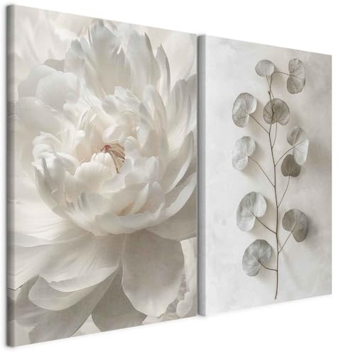 murando - Handart Bilder Set Florale Vintage Kunstdrucke auf Leinwand 40x30cm 2 Teilig je 20x30cm Collage 2er Mehrteiligen Gemälden Vlies Leinwandbild mit Struktur - Panorama Berge b-H-10207-b-a