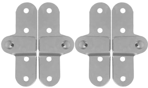 Charnières Pliantes en Fer Argentées, Lot de 4, pour Meubles | Entraxe 25mm et 60mm, Format Compact, Installation Simple, Usage pour Fenêtres et Boîtes