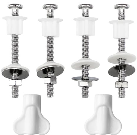 Fanmitrk 4 Stück Toilettendeckel Befestigung Edelstahl 304, Toilettensitz WC-Sitz Scharnierbeschläge, Zum Festziehen von losen WC Sitz
