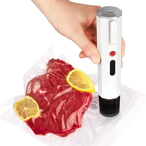 Ruiqas Compact Food Vacuum Sealer Machine Powerful Chef Preserve Handheld Vacuum Sealer with 30 Reusable Vacuum Seal Bags for Food Freshness Preservation