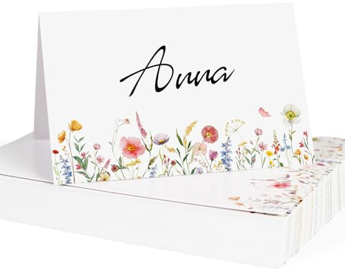 50Pz Cartellini Segnaposto Fiori Segnaposti Matrimonio Numeri da Tavolo Segnatavolo Decorazioni Nuziali Banchetti Festa Compleanno Laurea Comunione Battesimo