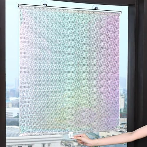 Store Enrouleur sans Perçage,Store de Fenêtre à Ventouse,Stores Occultants de Protection Solaire,Rideau Pare-Soleil Rétractable,Store Thermo pour Toit,6 Tailles (40x125cm)