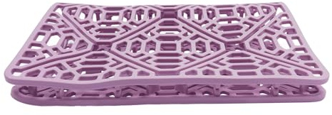 Tappetino per lavello in silicone, 40 x 30 cm, inserto per lavello con drenaggio, resistente a temperature da -40 °C a 220 °C, lavabile in lavastoviglie, colore: viola