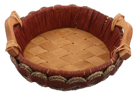 LIGIGWASH cesta de mimbre Cesta de almacenamiento de verduras bandeja de servir tejida Coffee