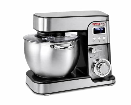 Batidora Amasadora Multifunción 9L con Bol de Acero Inoxidable, 6 Velocidades, Cabezal Inclinable y Protección Antisalpicaduras, Robot de Cocina Profesional 2800w