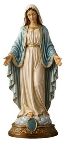 Jesusstaty 20 cm religiös – Saint Ben harts dekorativ figur | Kristen harts samlarfigur för hem, trädgård, bönrum, kyrkhylla, bord, display