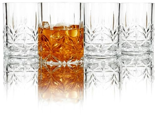 lily' S Home acrilico double old fashioned whisky tumbler – Set di 4 bicchieri Premium indoor/outdoor whisky Scotch – infrangibili, riutilizzabili, lavabili in lavastoviglie