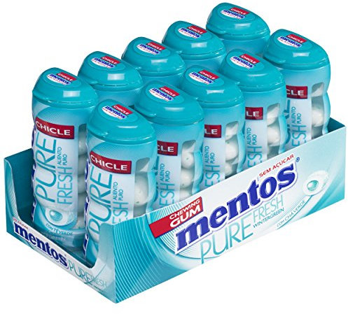 Mentos Chicle Menta Verde, Sin Azúcar - 10 unidades de 30 gr. (Total 300 gr.)