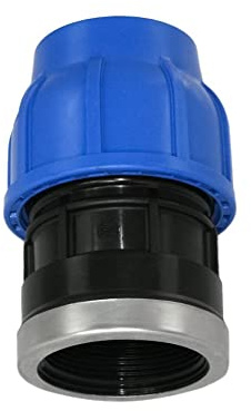 PP-Fitting 20mm x 1 IG-Anschluss Klemmverbinder - PE Rohr - 20er PE Verschraubung Adapter mit 1 Zoll Innengewinde, DVGW