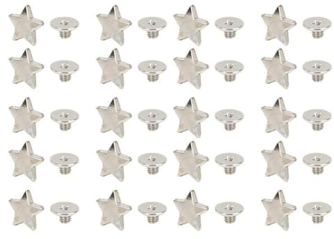 Cikonielf 20 piezas de aleación de estrellas con botón de tornillo bolsa de ropa, zapatos punk, forma de estrella, botón de remache, para bricolaje, ropa, zapatos, accesorios de decoración con