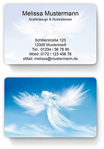 100 Visitenkarten, laminiert, 85 x 55 mm, inkl. Kartenspender - Design Engel