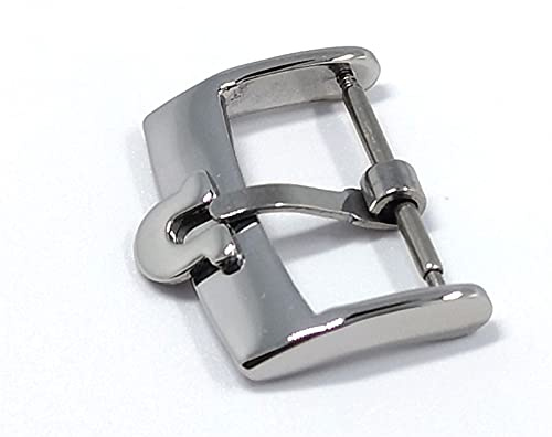 Fibbia Orologi, Sostituzione Accessori Banda 12mm-20mm per Omega Seamaster Strap, Uomo Pin Assicurazione Chiusura Acciaio Inossidabile (Colore: Argento 16mm)
