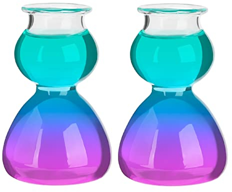 Absinthe - Juego de 2 vasos en capas, copas cordiales, copas de cóctel de 5.3 onzas, vasos de burbujas para beber, elegante vaso de margarita