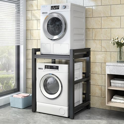 Kit de apilamiento para lavadora y secadora Kit apilable para lavadora y secadora, Portátil Estantería para Lavadora Altura Ajustable para lavadero, Ahorro de espacio Cocina Estante para lavavajillas