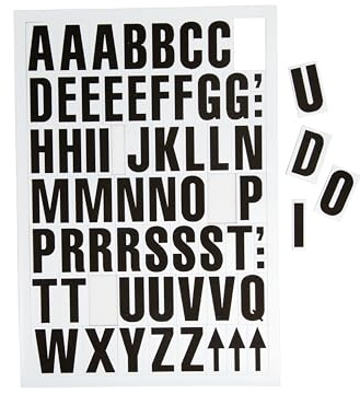 The Workplace Depot A4 Magnetic Letter Tiles and Number Sets, 43mm Tall A-Z and 0-9 Magnetic Letters and Numbers for Labeling (White, Black Text, Letters)