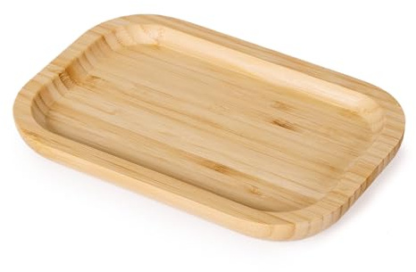 YANGQIHOME Bambus Badezimmertablett, Schminktisch Tablett, Serviertablett Holz, Toilettentank Tablett, Tischtablett, Kosmetik Tablett Organizer, 20 x 13 x 2 cm