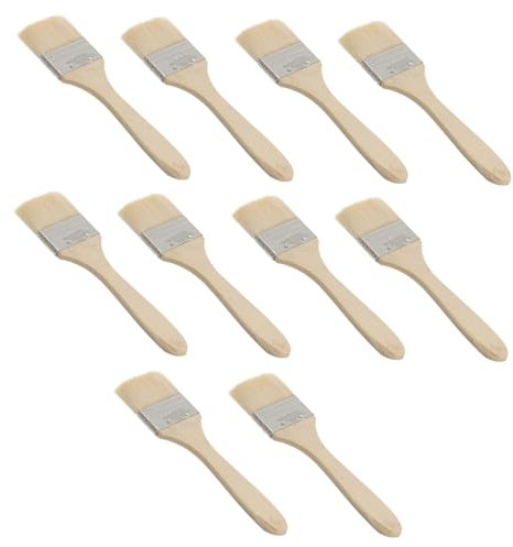 Homoyoyo 10stücke Professionelle Chip-Pinsel Für Malerei Und Grillen Naturborsten Pinsel Mit Ergonomischem Holzgriff Für Präzise Anwendung Und Vielseitige Nutzung