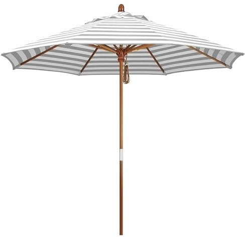 Parasol de Jardin rayé 270 cm - Parasol d'extérieur à 8 Baleines Robustes - Parasol de Table Robuste pour Terrasse,Piscine,Balcon(Green+white)