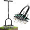VIBINHO Aireador Cesped, Aireador de césped con 15 Púas de Hierro, Limpieza automática de Hojas y Suciedad, Escarificador Cesped Manual Ajustable en Altura para Cuidado del césped Patio Jardín