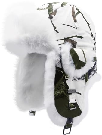 Kurhatic Unisex Fliegermütze Winter Wool Mütze Warme Pilotenmütze mit Kunstfell Ohrenschützer Wintermütze für Herren und Damen