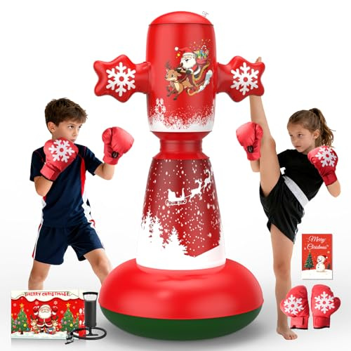 IMAYCC Funpunching Ball Enfants, Sac de Frappe Enfant Set pour 3-8, avec 2 Cibles et Gants de Boxe pour EnfantsSac de Boxe pour Garçons et Filles, Le Cadeau d'anniversaire ou de Noël Le Plus Spécial.