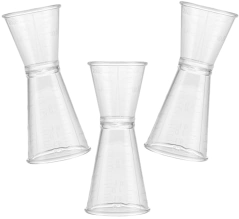 BESPORTBLE Misurino Gin Tonic Doppio in Plastico, 3 Pezzi, Misurazione Precisa per Cocktail, per Ristoranti e Uso Familiare