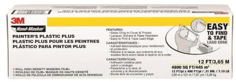 3M Hand masker Painters Plastic Plus MFB-12, 12 ft x 400 ft x .31 mil(3,65 m x 121 m x .00787 mm)