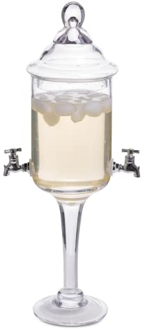 bar@drinkstuff Glass Absinthe Fountain 1.2L Traditional Absinthe Drip Dispenser with Tap for Serving Absinthe at Home Bar