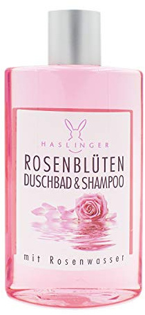 Rosenblüten Duschbad Shampoo mit Rosenwasser 200ml Haslinger Nr. 2902