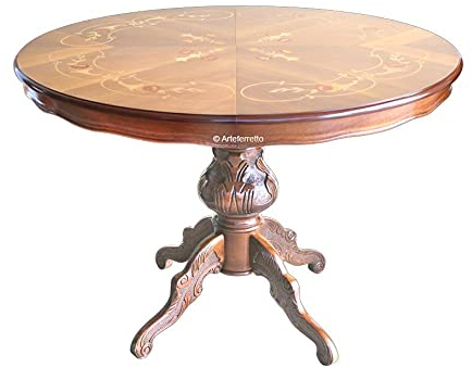 Artigiani Veneti Riuniti Made in Italy Runder Tisch ausziehbar 120 cm mit Intarsie