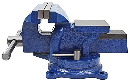 WFLNHB 5 Bench Vise Table Top Clamp Press Locking Swivel Base Heavy-Duty Fit for Crafting Painting Sculpting Modeling Electronics Soldering Woodworking and Fishing Tackle