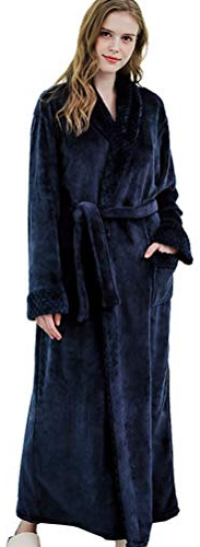 Vestaglia Lunga Donna in Pile con Cintura, Accappatoio da Donna in Morbido Pile, Spugna Pigiama Flanella Invernale per Casa Spa Hotel