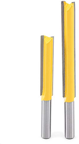 DingGreat 2Pcs 8 mm Gambo Fresa a Taglienti Diritti, Extra Lungo Rettilineo Router Fresa Lavorazione Legno