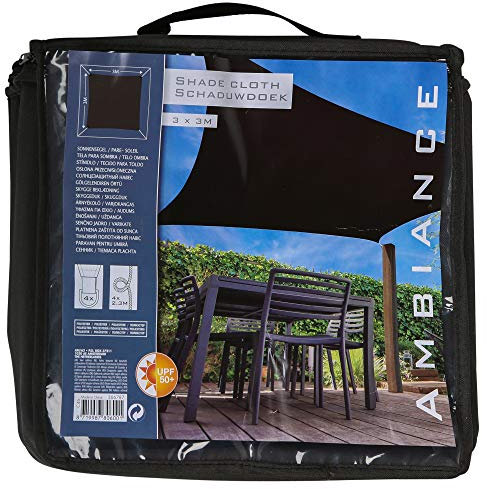 URBNLIVING Outdoor Patio Garden Canopy UV Sun Shelter Protection Shade Sail Triangle/Square (Square-Black)