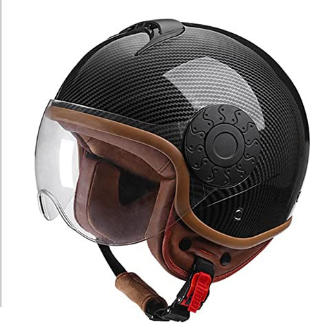 Vintage Jet Caschi, Casco Scodella Motorino, Aperto Faccia Casco, Mezzo Casco Classico con Parasole Uomo Donna, Casco Mezzo Moto DOT ECE Omologato, retrò Motorino Casco A Scodella da Moto