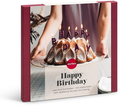 mydays Geschenkbox Happy Birthday | Geburtstagsgeschenk für 1-2 Personen, freie Erlebnis-Auswahl an ca. 1802 Orten