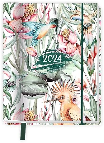 Trötsch Taschenkalender A6 Wire-O Motiv Tiere 2024 - mit Postkarten: Terminkalender