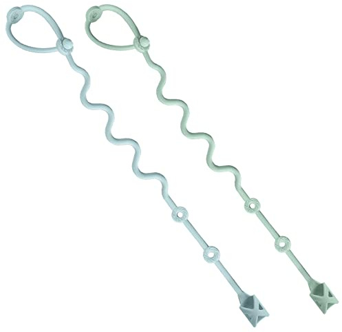Support pour ustensiles de bébé avec sangle pour chaise haute - Aide à l'alimentation pour garder la cuillère à portée de main et hors du sol (sauge et Ether)