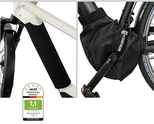 NC-17 Juego de 2 fundas protectoras para bicicleta eléctrica, protección de batería para batería integrada en el tubo inferior, nailon y neopreno, para todo tipo de bicicletas eléctricas, color negro