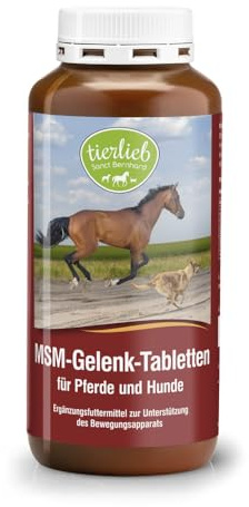 Sanct Bernhard tierlieb MSM-Gelenk-Tabletten | Für Pferde & Hunde | Methylsulfonylmethan & Vitamin C | Ergänzungsfuttermittel | 500 Tabletten