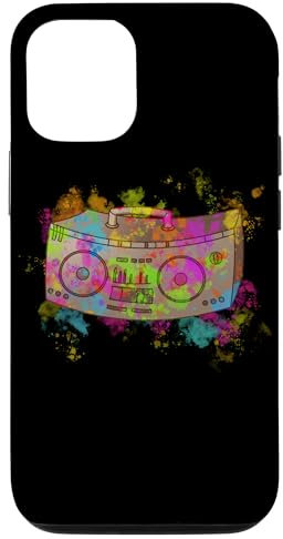 Hülle für iPhone 12/12 Pro Bunte Boom Box Ghetto Blaster 70er 80er 90er Y2K