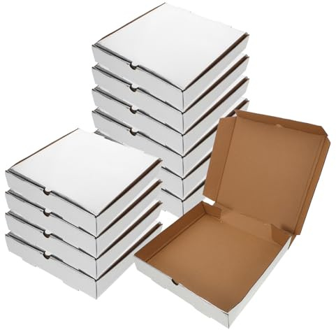 Zerodeko Pizzakartons 10 Stück Einzelne Pizzakartons Quadratische Flache -Pappkartons Zum Mitnehmen Fast-Food-Verpackungsbox Für Kuchen Kekse