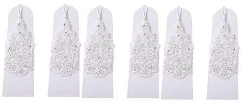 WRITWAA 3paare Fingerlose Spitzenhandschuhe Aus Netz Mit Strass Für Damen Elegante Brauthandschuhe Weiß Für Hochzeiten Brautpartys Bälle Und Formelle Anlässe