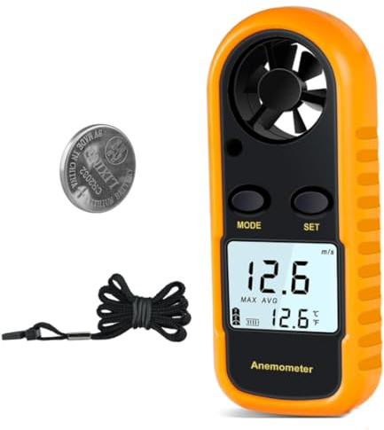 Medidor de Velocidad del Viento, medidor Digital de Velocidad del Viento, Hay una Advertencia de sensación térmica, termómetro de medición de Velocidad del Flujo Aire liviano para Disparar Windsurf