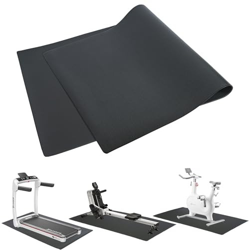 AKOZLIN Golvskyddsmatta för sportutrustning, träningsutrustning, 6 mm hög densitet, PVC-golvskyddsmatta för sportutrustning, träningsutrustning, crosstrainer och löpband, rulltränarmatta, halkfria