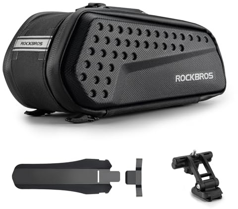 ROCKBROS Cykelsadelväska, minicykelväska under säte cykelväska cykel bakväska med resr stänkskydd för väg mountainbike 1,3 L