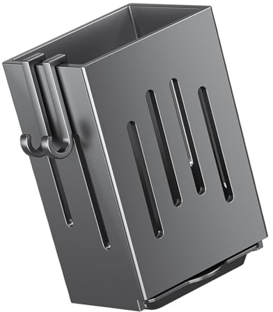 Klaisy Cestas de almacenamiento únicas para utensilios de cocina con soporte de drenaje para palillos para un almacenamiento limpio y práctico de cubiertos
